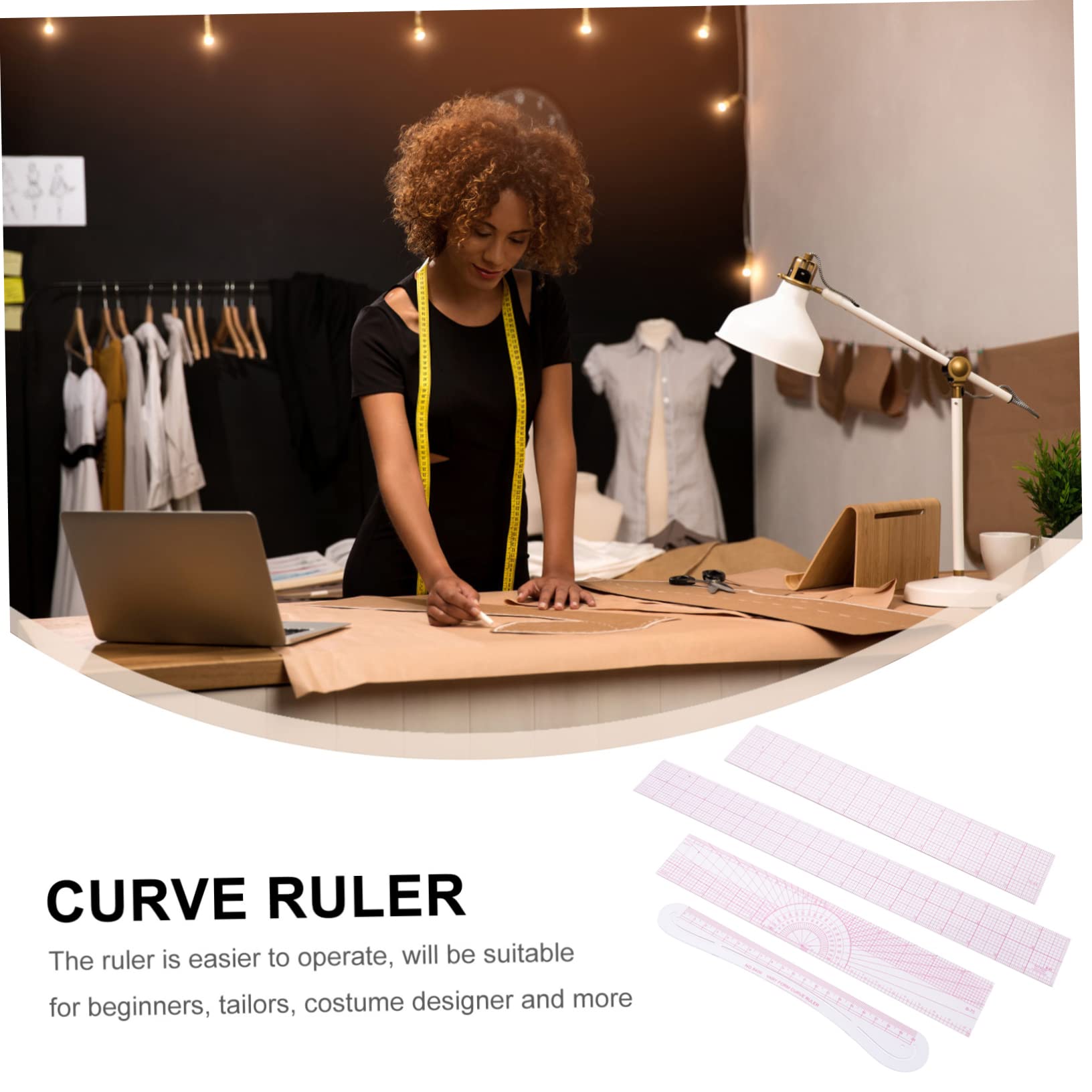 ARTIBETTER Conjunto Reglas Curvas Transparentes Para Costura Y Patronaje Reglas Plásticas Multiusos Con Precisa Para Confección Y Diy 4 Piezas X 5