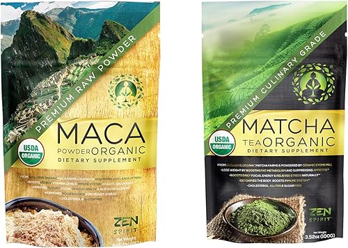 Maca y Matcha en polvo - USDA & Vegano certificado