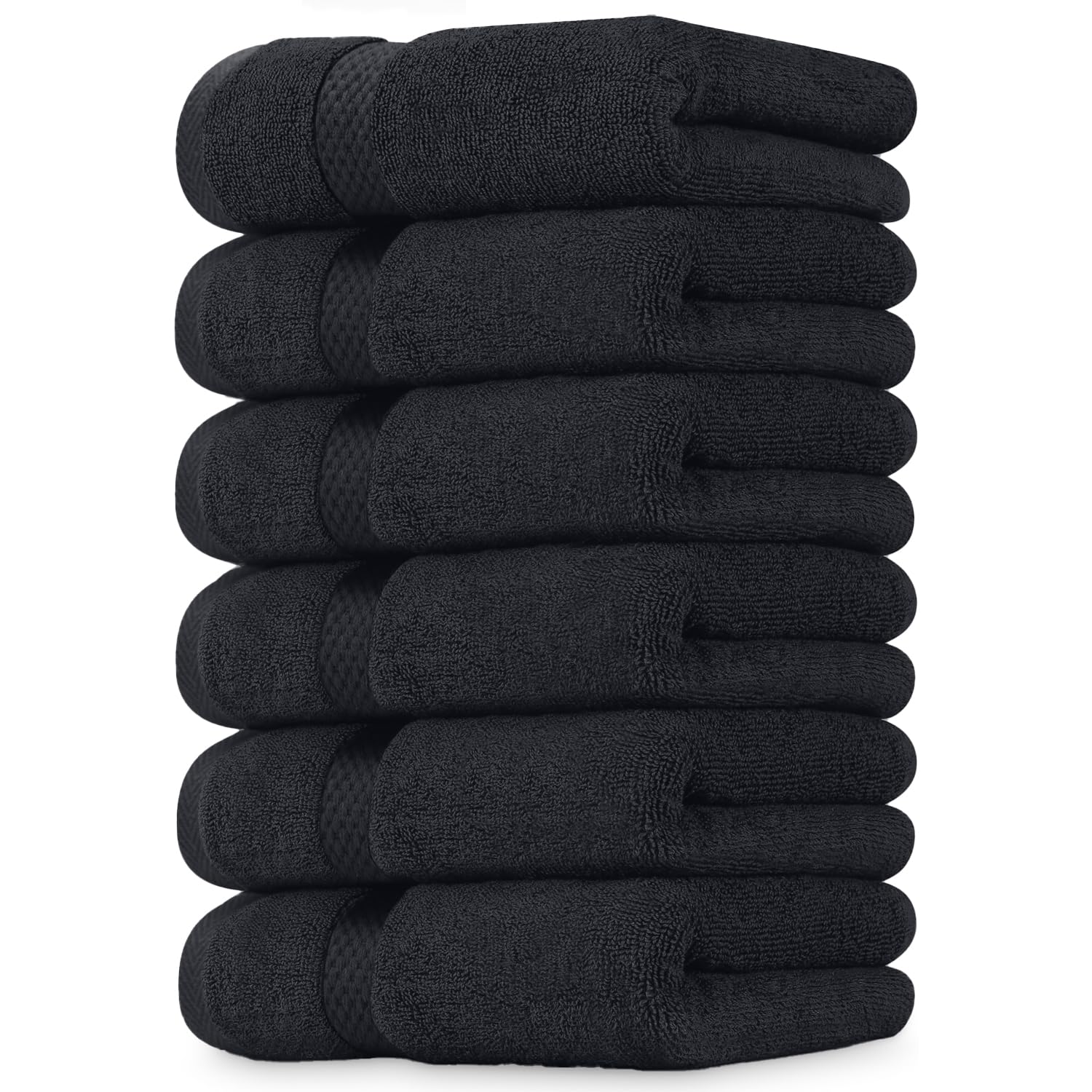 DAN RIVER 6-Pack Premium Hand Towels (16x28 Inches) - 100% Cotton, Ultra Soft, Lightweight, Highly Absorbent Towels for Bathroom, Spa, Gym, Salon, Hotel, and Travel - Charcoal