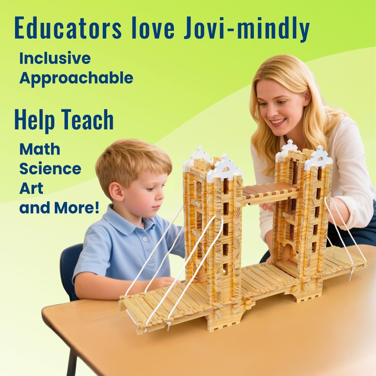 Jovi-mindly＆Notchies 301 PCS Building Block Master Architect Set Create 9+ World-Famous Shapes, Educational Wooden Building Blocks Learning Toys Wood Blocks Puzzles for Kids Ages 8+ Boys and Girls