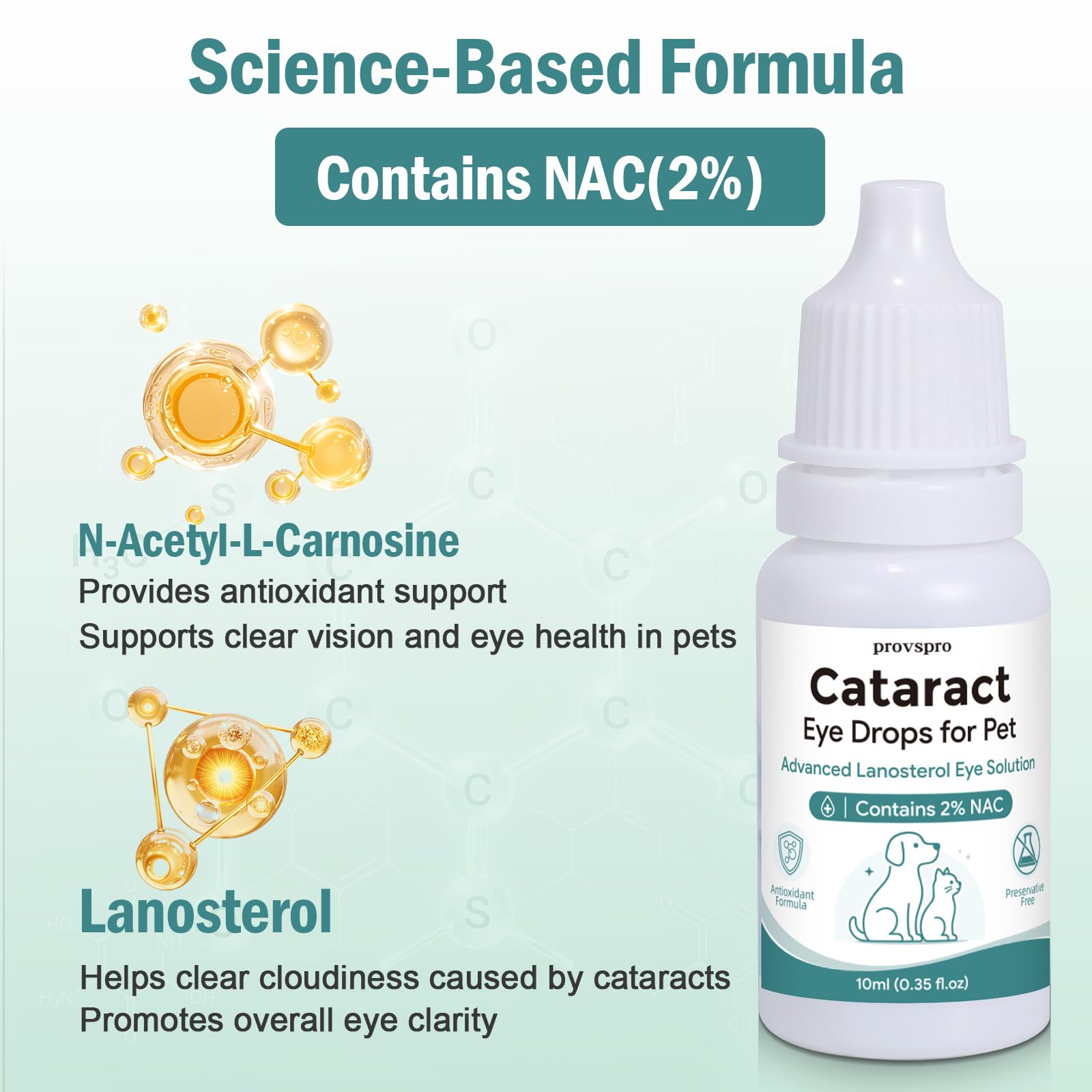 Cataract Eye Drops for Dogs, Improve Vision Clarity & Comfort, Support Eye Moisture, Preservative-Free, Daily Gentle Pet Eye Care Formula — Amazon image 3