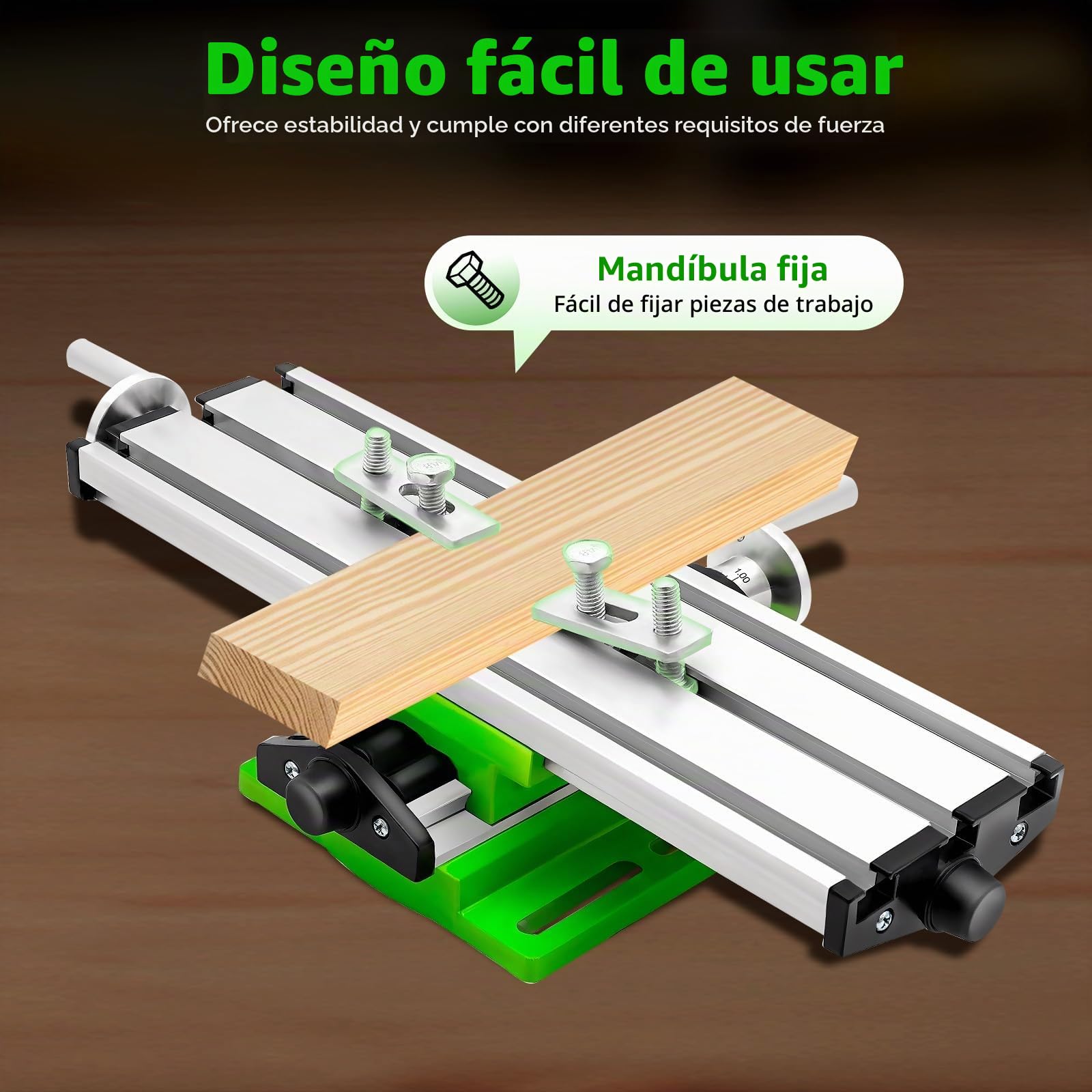 Mesa de trabajo para fresadora, mesa cruzada, mesa de coordenadas, doble guía, taladro de mesa, 31 x 9 cm