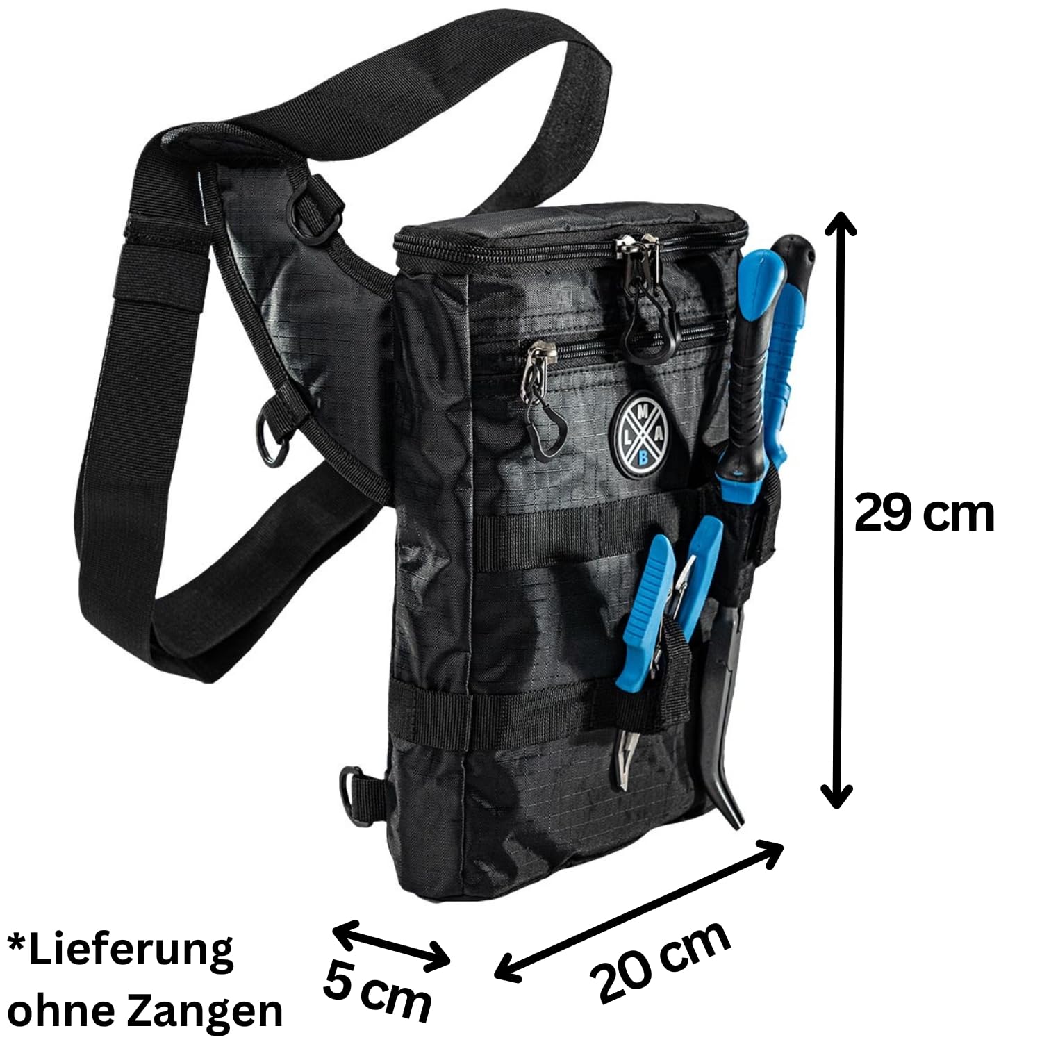 LMAB Angeltasche Move Holster Bag, Anglertasche, Angelkoffer, Angelrucksack, Angeltasche für Zubehör, Ködertasche Spinnfischen, Angelköder Tasche, Bauchtasche Angeln, Hüfttasche Angeln