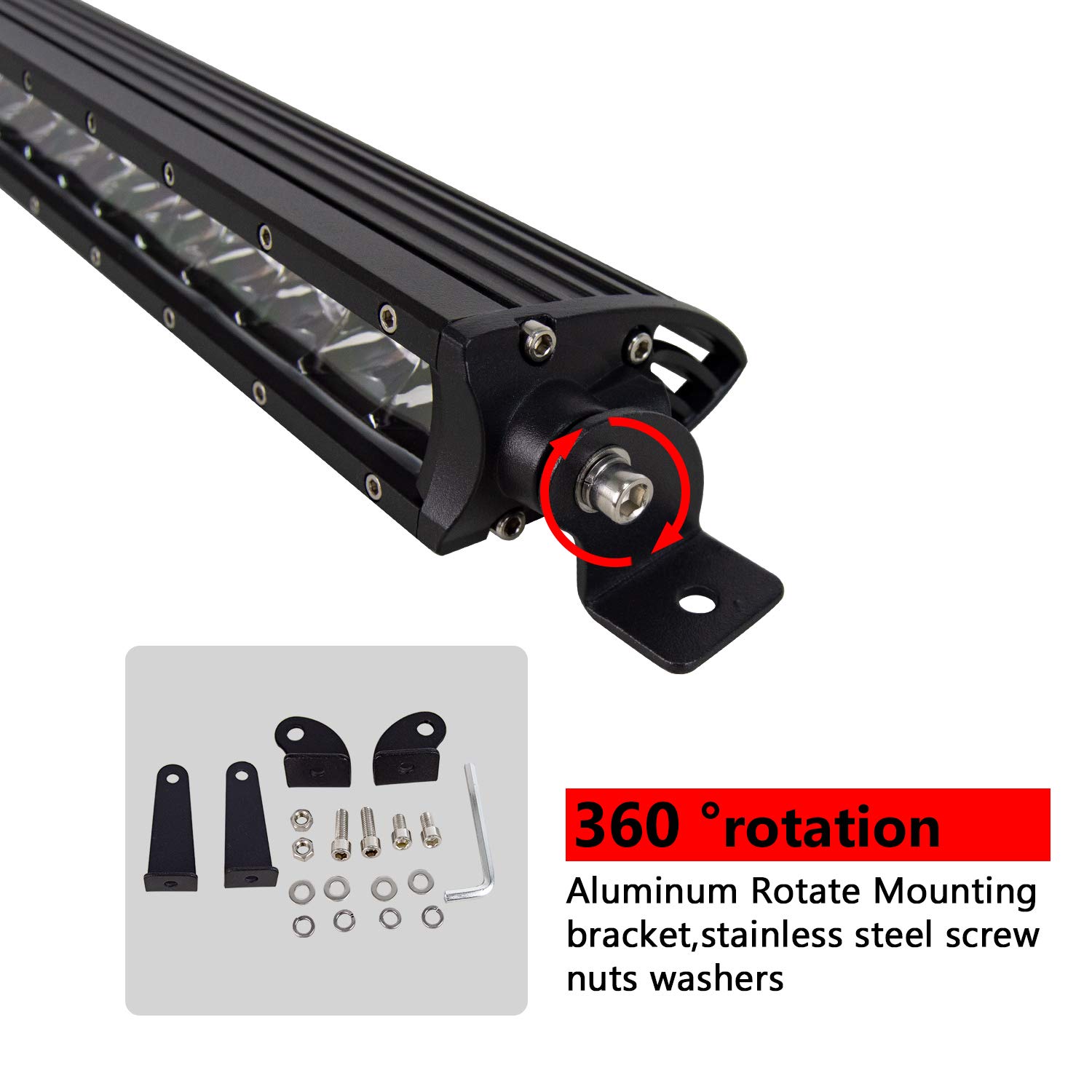 SKYWORLD 25 Pulgadas 63 cm 120W Barras de Luz de Trabajo Spot de bajo Perfil Ultra Delgada con Arnés de Cableado para Coches 4x4 Tractors Caminos Barcos ATV UTV SUV 4WD
