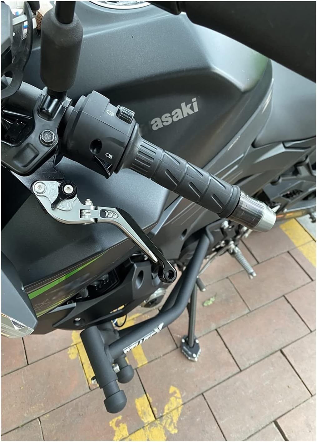 Brake Clutch Motorcycle CNC Accessories Adjustable Folding Extendable with Logo Brake Clutch Levers Handlebar Hand Grips Ends for Ducati Scrambler Scrambler 400 2015-2019 (Color : 2)