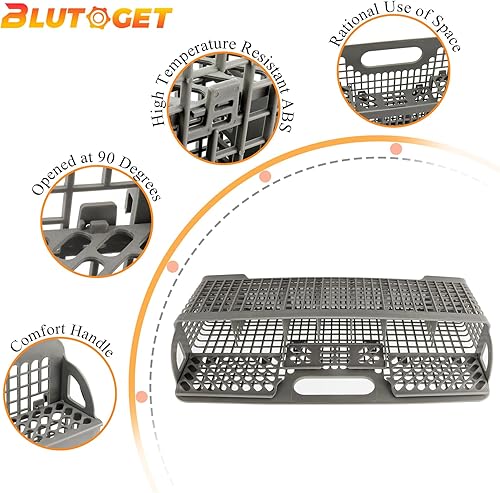 Miniatura 5 de Blutoget ABS actualizado 2025 8531233 WP8562043 8562043 Cesta de cubiertos para lavavajillas Whirlpool KitchenAid - Cesta de utensilios para