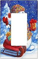 Vista 12 de Cubierta de interruptor de luz dúplex de 1 banda, cubierta decorativa de Navidad con copos de nieve rojos, placa frontal decorativa para cocina