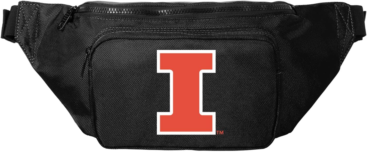University of Illinois Waist Pack or Crossbody Bag - Versatile Travel, Sports, or Gameday Bag For Illinois Illini Fans and Alumni, Men or Women