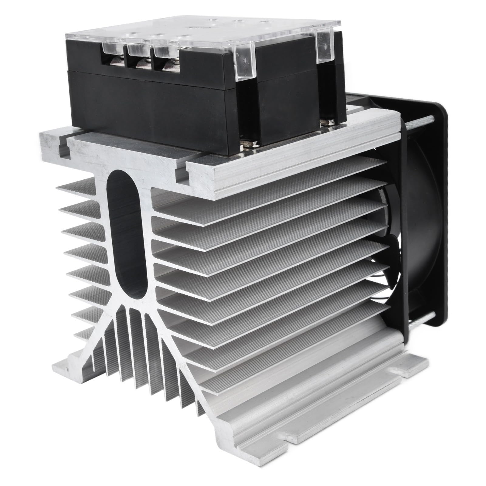 Cocoarm Regolatore di Tensione SCR Regolatore di Tensione Trifase a Stato Solido 380VAC con Dissipatore di Calore da 0 a 10 V da 4 a 20 MA Controllo Manuale per Forno Elettrico Trasformatore di