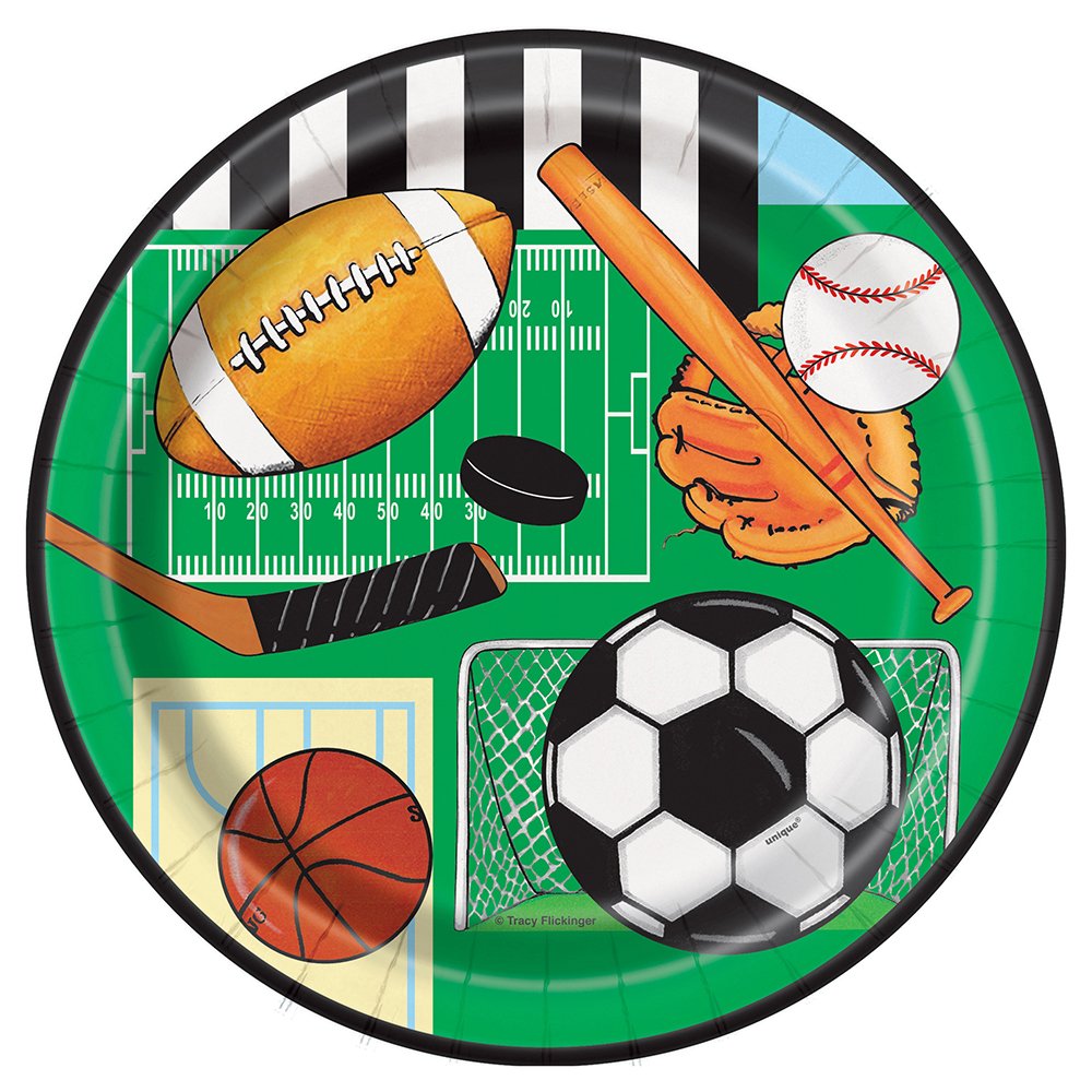 Classic Sports Dessert Plates, 8ct