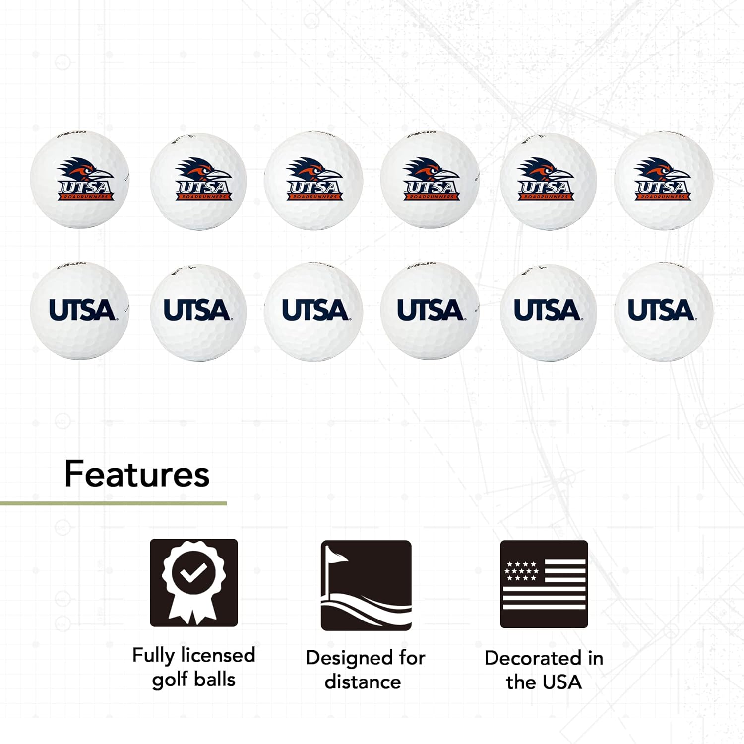 Desert Cactus University of Texas San Antonio Golf Balls 12 Pack – UTSA Roadrunners Full Color Dozen – Officially Licensed Sport Team Accessory