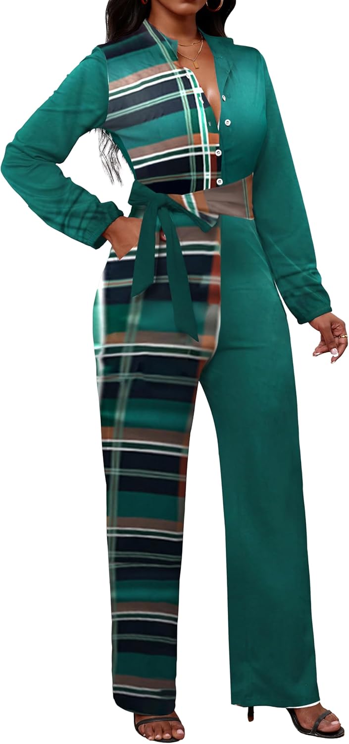 Oxgmoky Women's Jumpsuits Elegant Business V Neck Zipper Long Sleeve Sexy Strap Straight Long Pants Rompers With Pockets - Image 5