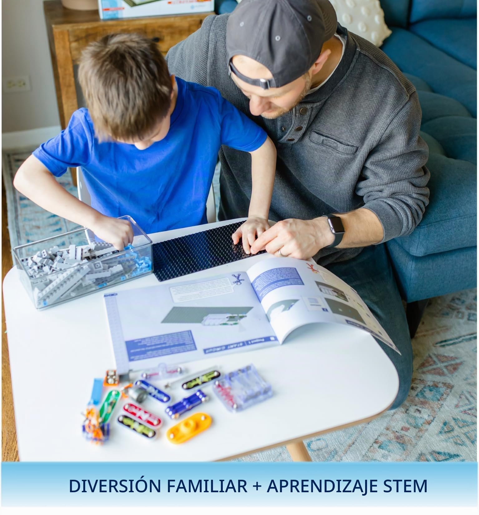 Snap Circuits SCBRIC1 Structures | Kit de exploración de ladrillo y electrónica Stem & Ladrillo Manual de Proyecto a Todo Color | 20 Piezas | 75 adaptadores Bric-2-Snap |140+ Brics, Multicolor