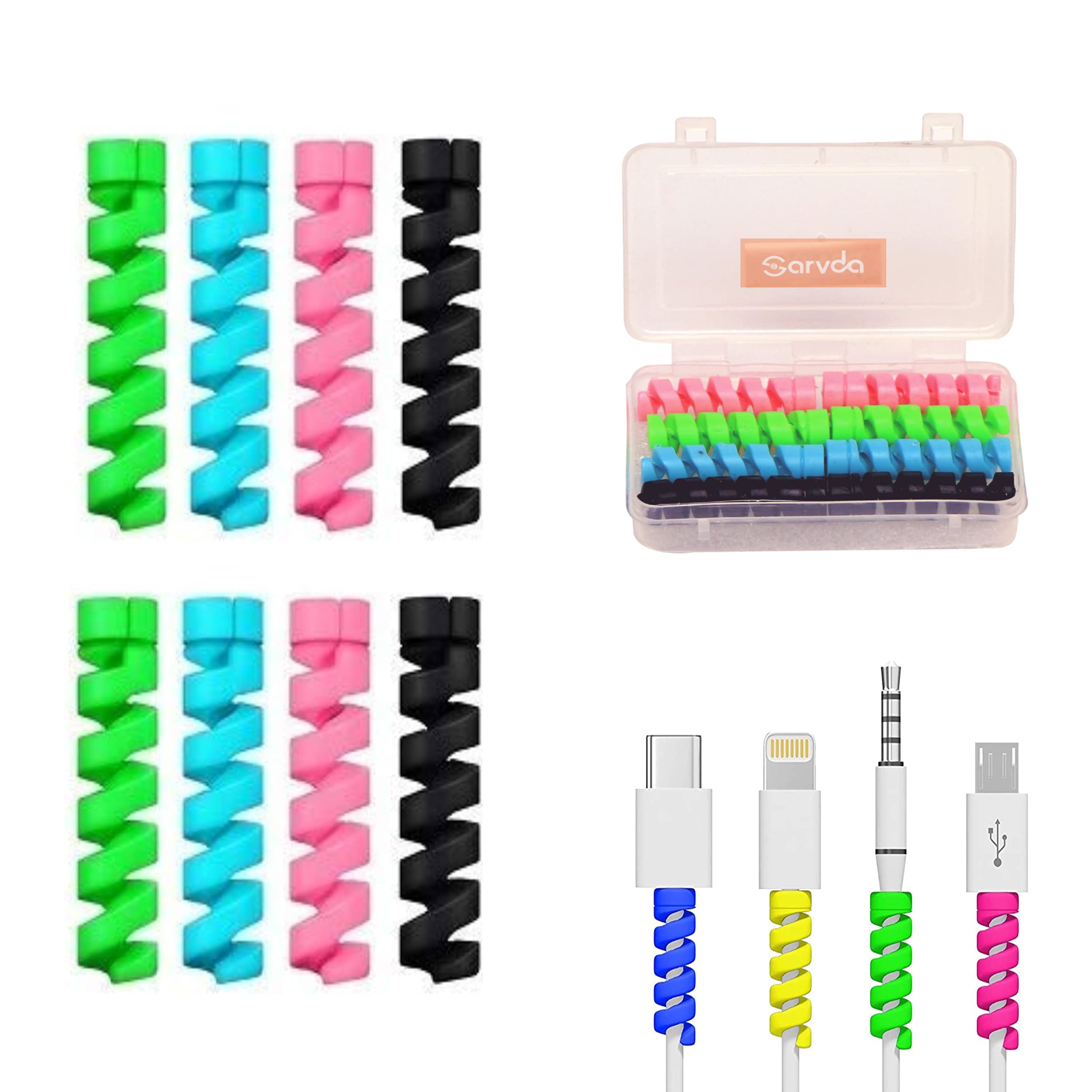 Sarvda Cable Protectors with Organizer for Charger Earphones Wires USB Multi Color Set of 8 pcs (Multi Color 8 Pcs, Multicolor Cable Protector) (B0935GVCS8) Amazon Price History, Amazon Price Tracker