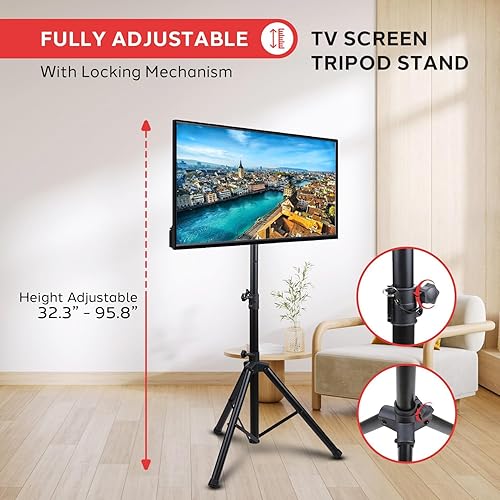 Miniatura 3 de Pyle - Trípode de TV LCD de alta calidad para panel plano, soporte de TV portátil y plegable para televisores de pantalla plana LCDLED de hasta 32