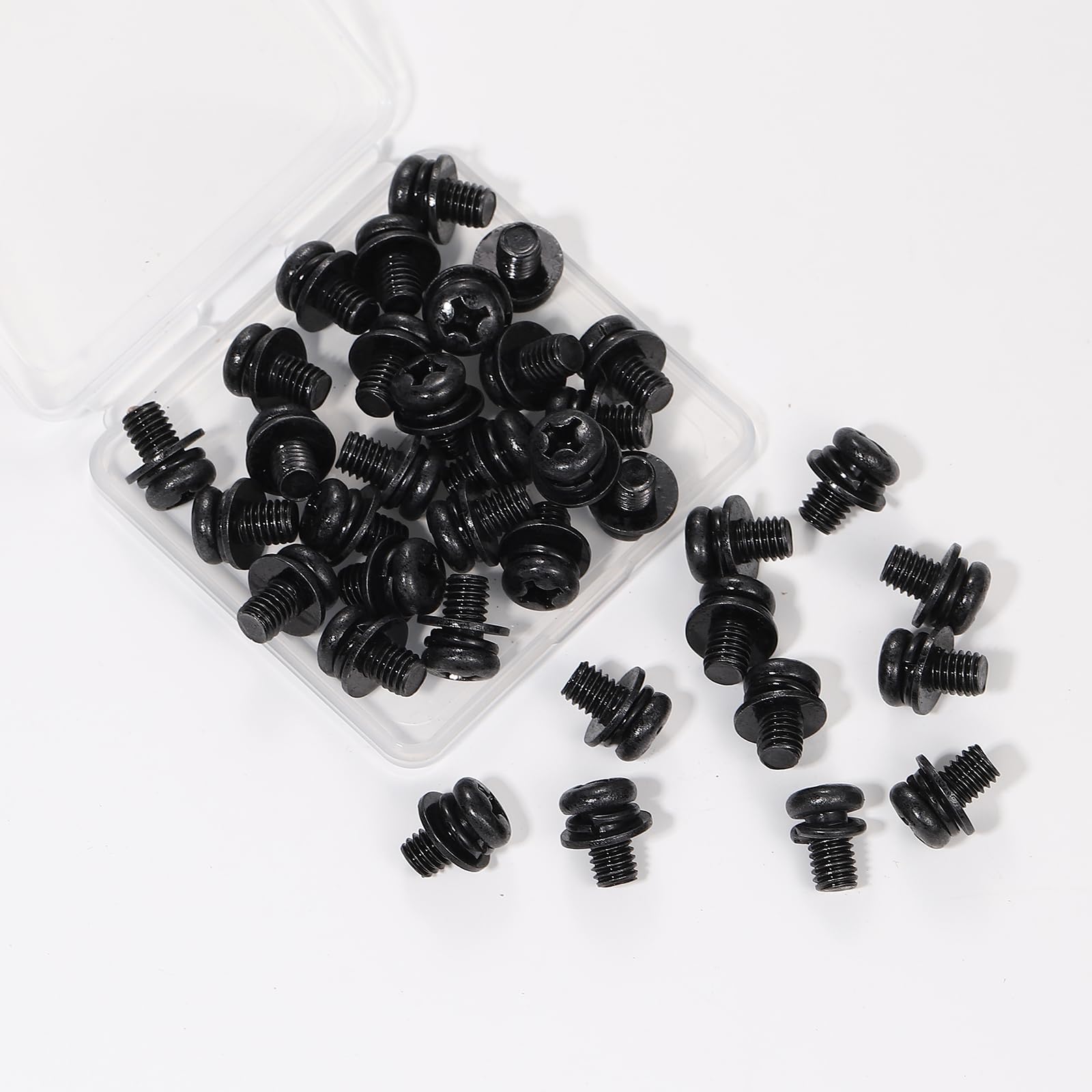 20 PCS Vesa Screws, VESA Compatible M6x10mm TV/Monitor Wall Mount Screws for 75x75mm and 100x100mm Brackets. Phillips Head M6 x 10mm Black with Washers (20, M6 x 10mm)
