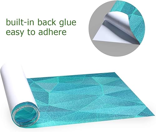 Miniatura 2 de senya Cinta de agarre geométrica de triángulo azul verde azulado para patineta Longboard antideslizante de papel de lija 9 x 33 pulgadas