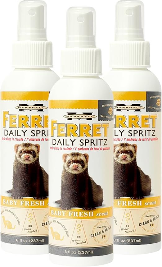 Marshall Pet Products Ferret Daily Spritz Conditioner - 8 oz - Gentle, Hydrating Grooming Spray for Soft, Shiny Coats and Refreshing Daily Care (Pack of 3)