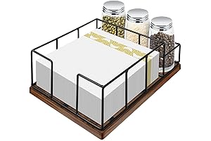 Wooden Napkin Holder with Salt and Pepper SHaker Holder
