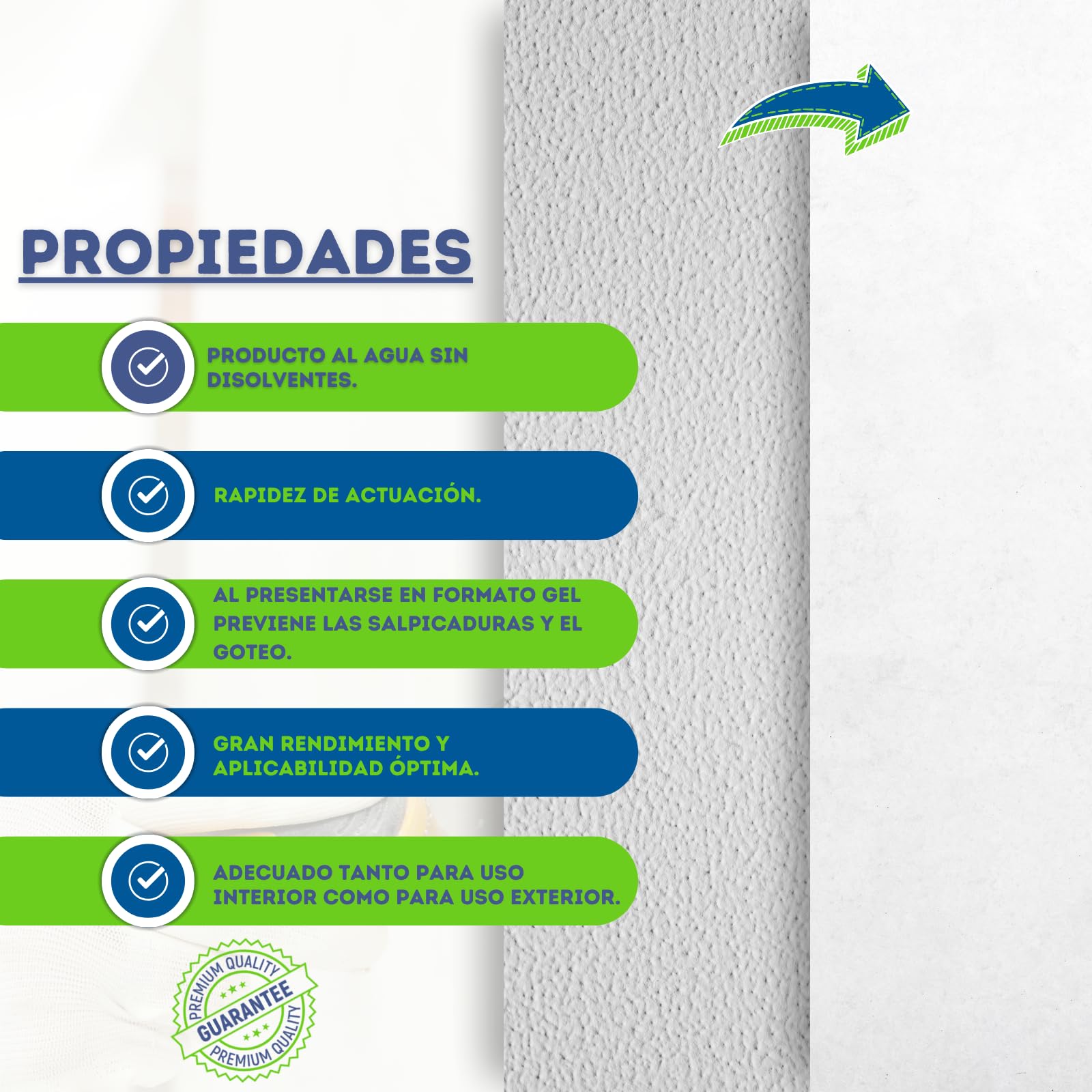 Quita Gotelé al Agua para Pinturas Plásticas | Decapante de Pinturas | Gel Azulado | Fácil Aplicación (750 ML)