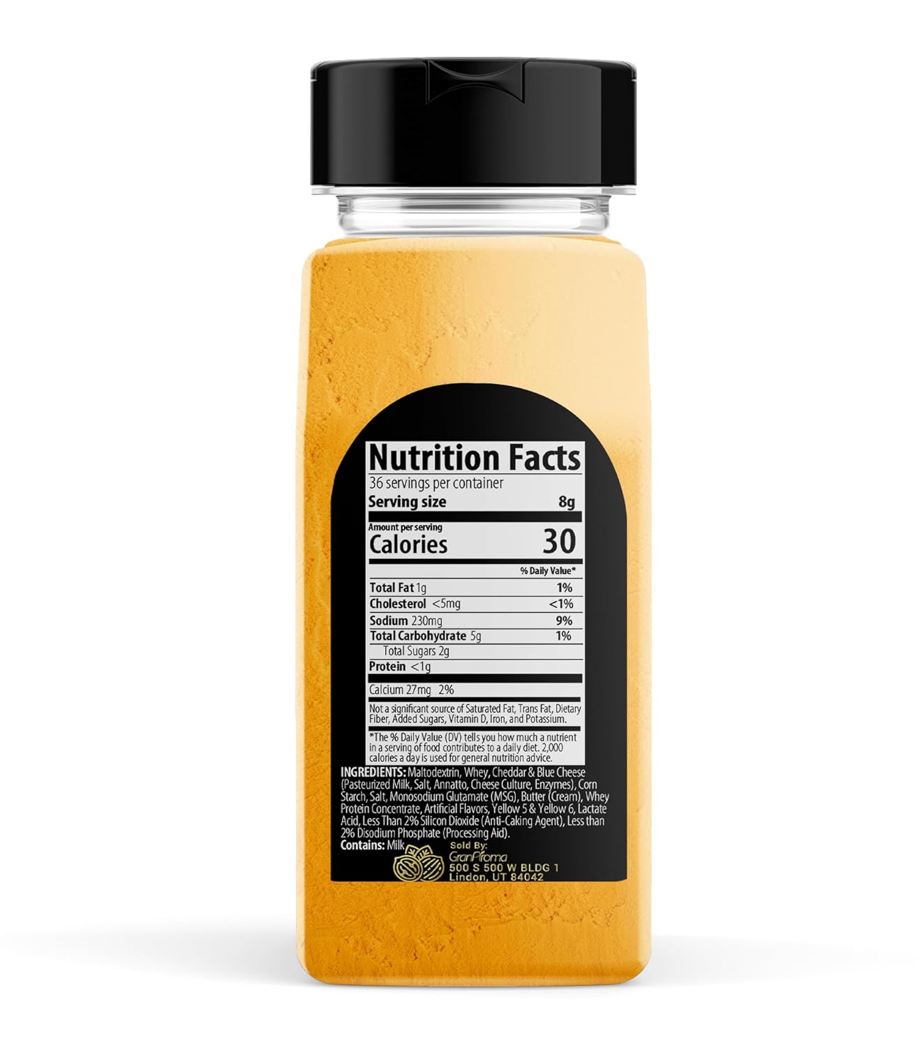 GranAroma Cheddar Cheese Powder, 10.4 oz, Sauces & Dips, Pure Cheese Flavor Cheddar 10.4 Ounce