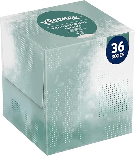 Kleenex 21272 Naturals Facial Tissue, 2-Ply, White, 95 Per Box (Case of 36 Boxes)