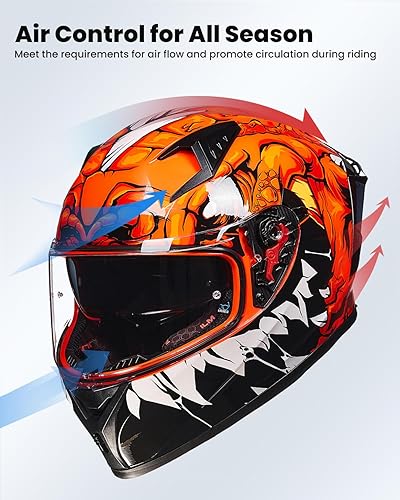 Miniatura 3 de ILM - Casco completo de motocicleta con Pinlock compatible con viseras y aletas transparentes y tintadas, casco para Street Bike y Motocross,