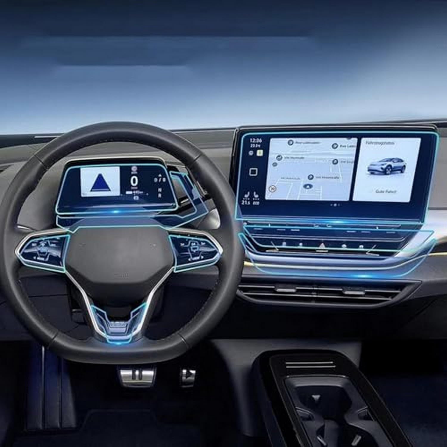 Écran navigation TPU anti-reflet protection console VW ID4 X Pro - 7