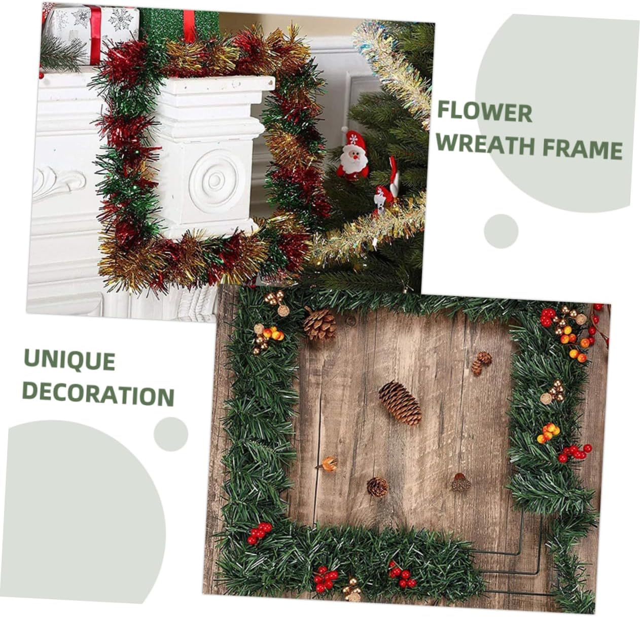 3Pcs Metal Wreath Frame Elegant Square DIY Crafting Rack for Home Decor for Christmas Halloween and Year Festive Decorations