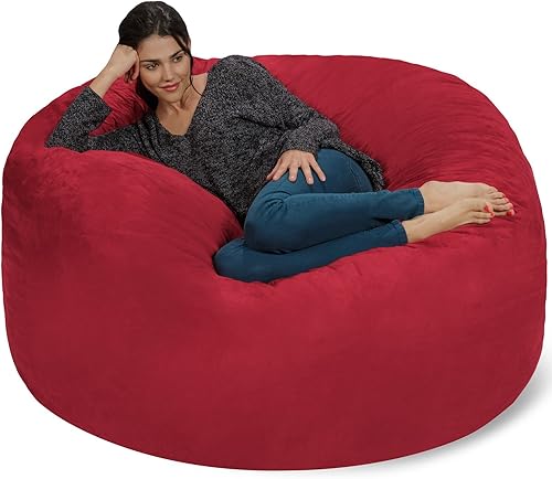 Miniatura 45 de Silla Chill Sack Bean Bag: muebles de espuma de memoria gigante y una tumbona grande. Gran sofá con gran cubierta de gamuza suave resistente al