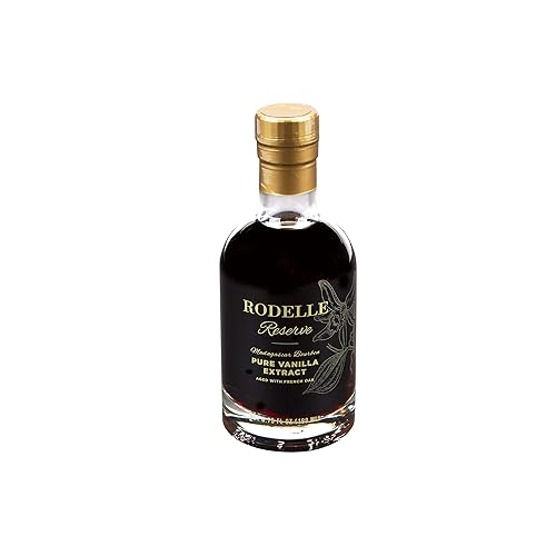 Rodelle Reserve Pure Extract de 675 onzas Madagascar Bourbon de doble pliegue añejado con roble francés contiene caja de regalo de frijoles gourmet