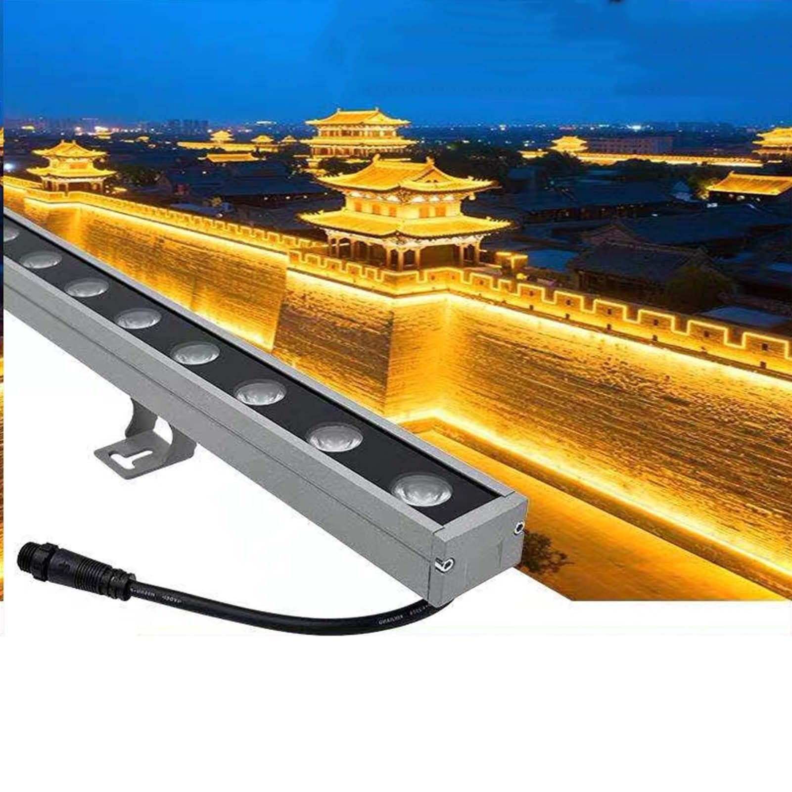 Luces LED Exteriores Tipo Lavapared - Barra LED De 24 V, Tira De Iluminación Lineal De Luz Diurna De 5000 K, Foco LED Rectangular Impermeable IP65