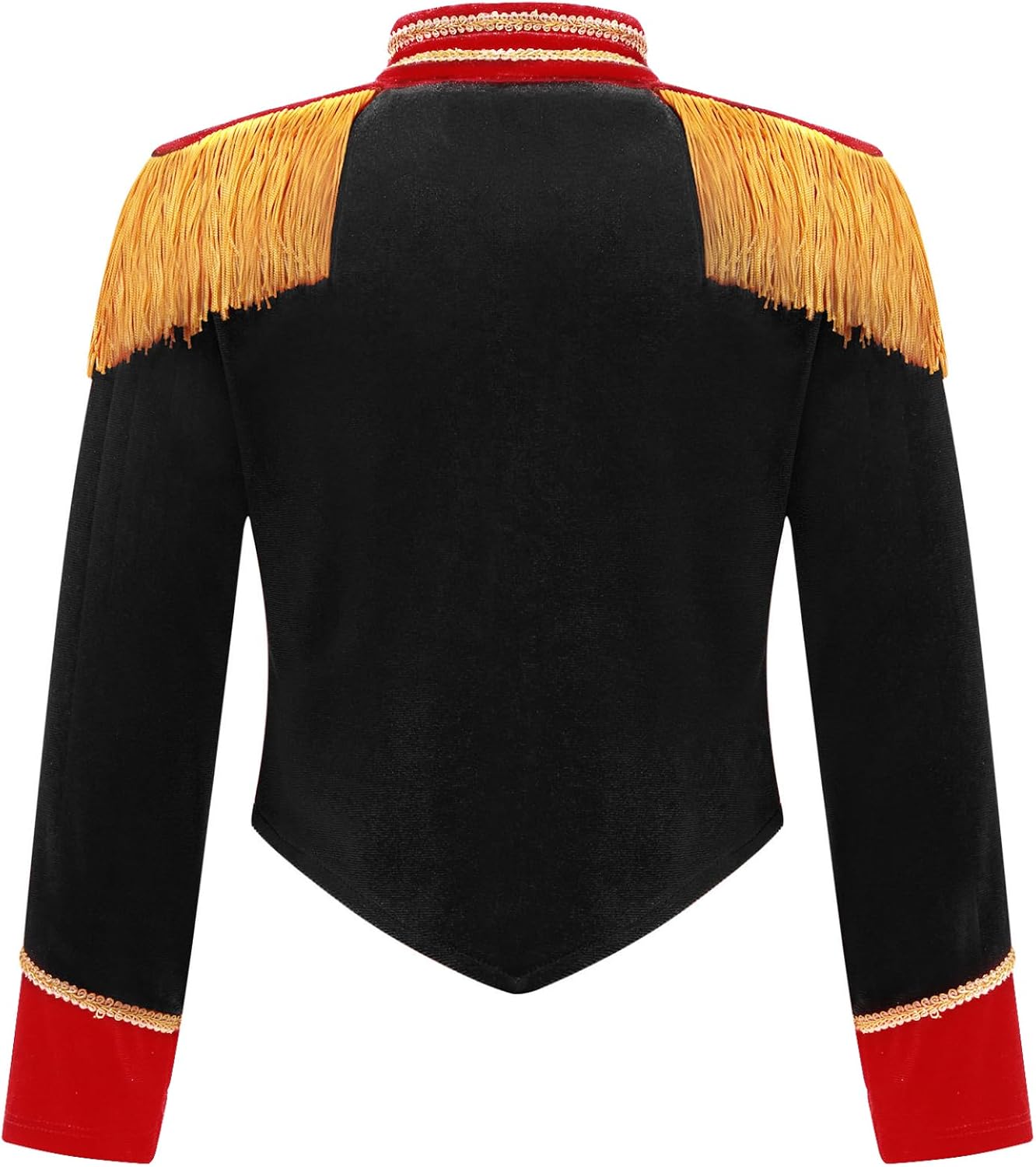 Kids Girls Circus Ringmaster Costume Stand Collar Long Sleeve Fringe Tassel Jacket for Band Showing