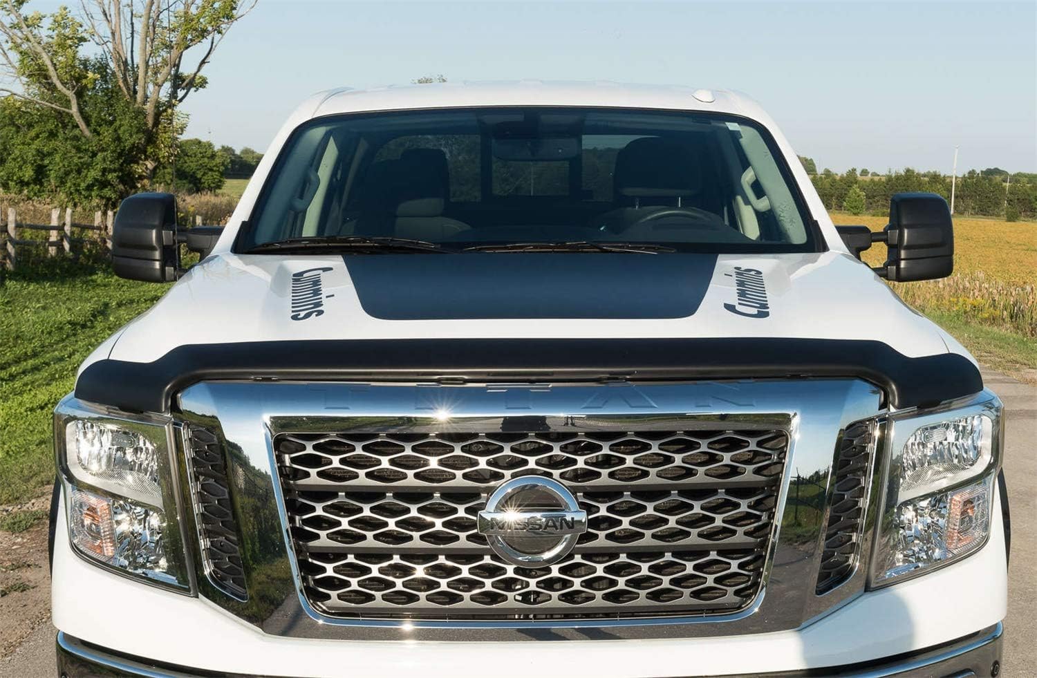 EGR 305901 Superguard Hood Guard Bug Shield, Dark Smoke Finish, Compatible with Select Nissan Titan Models
