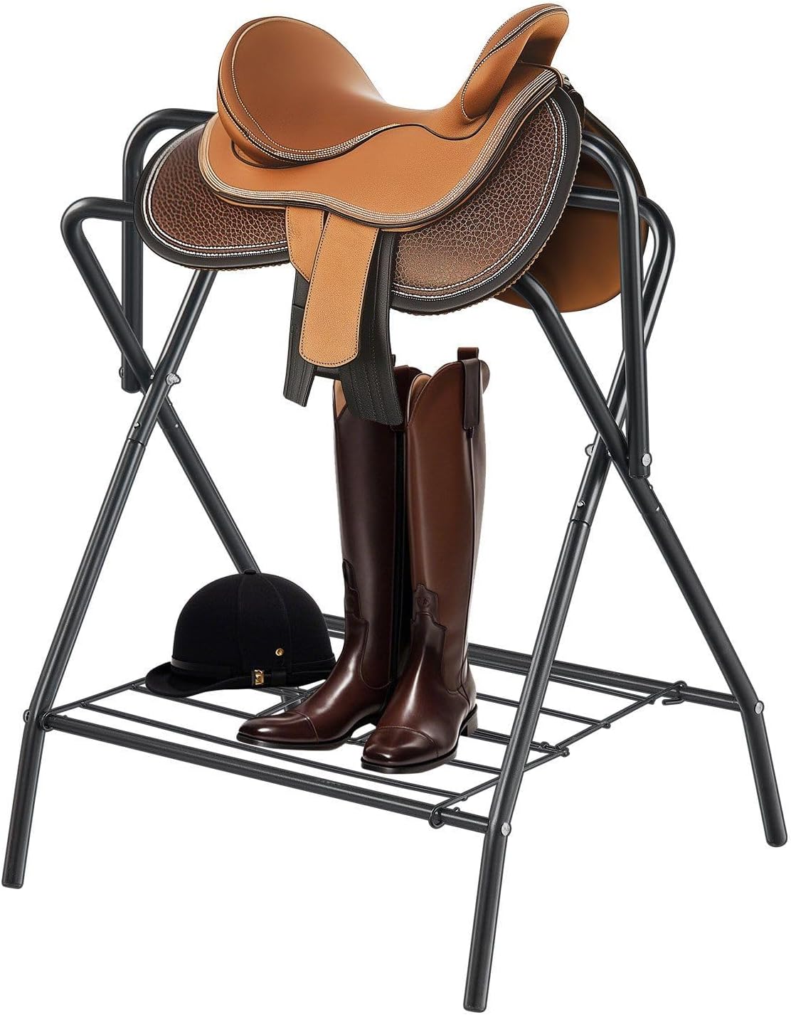 Folding Saddle Rack Portable Freestanding Horse Saddle Stand 132 LBS