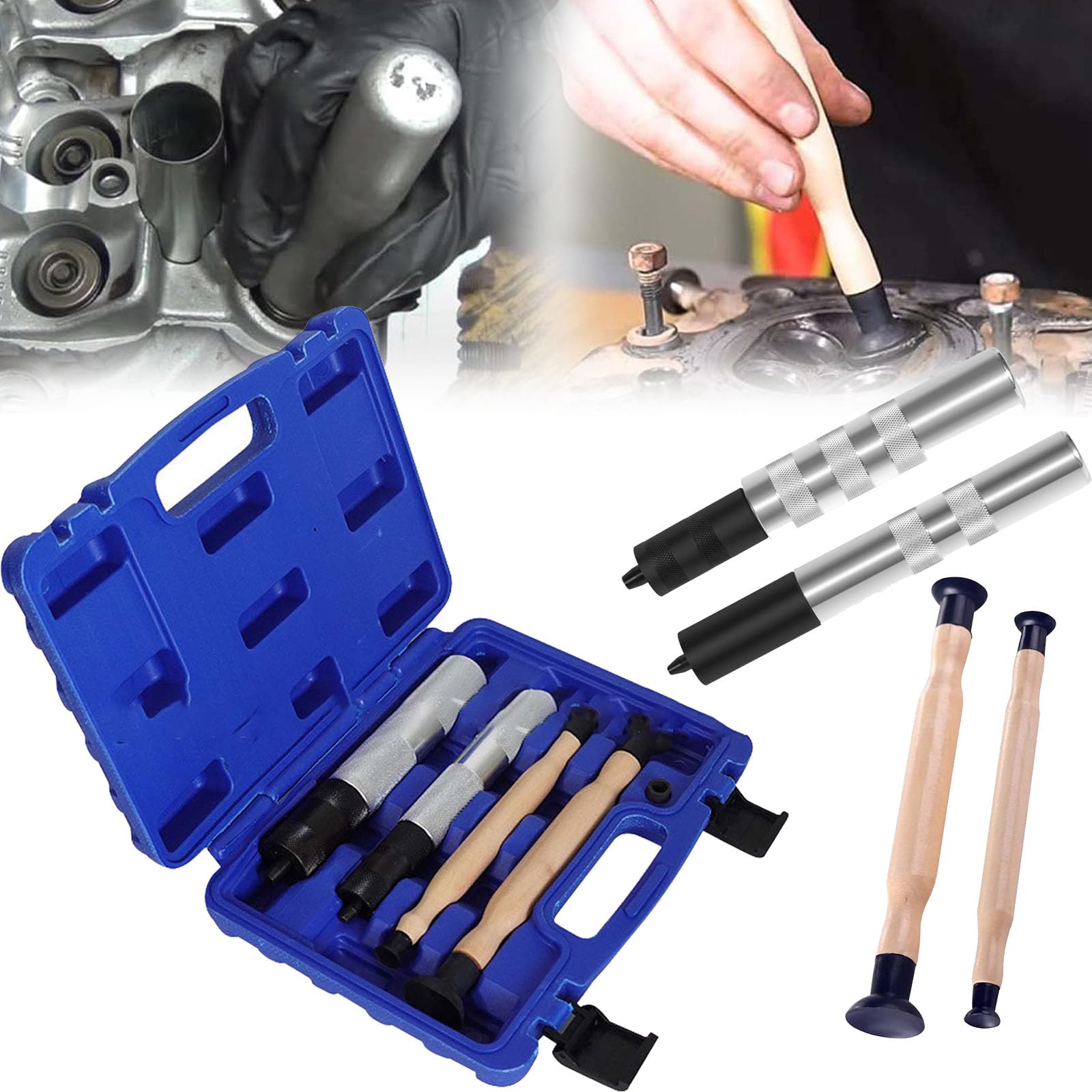 Kit D'outils Compresseur Ressort Soupape, Kit D'Installation Dissolvant Maintien Soupape avec Outils Rodage Soupape Outils Réglage Soupape pour L'Installation Retrait Joint Tige Retenue Soupape