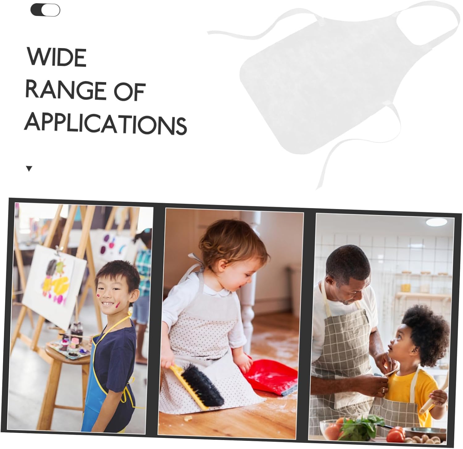 UPKOCH 10Pcs Non Woven Painting Aprons White Artist Aprons for DIY Graffiti Crafts Art Smocks for Boys