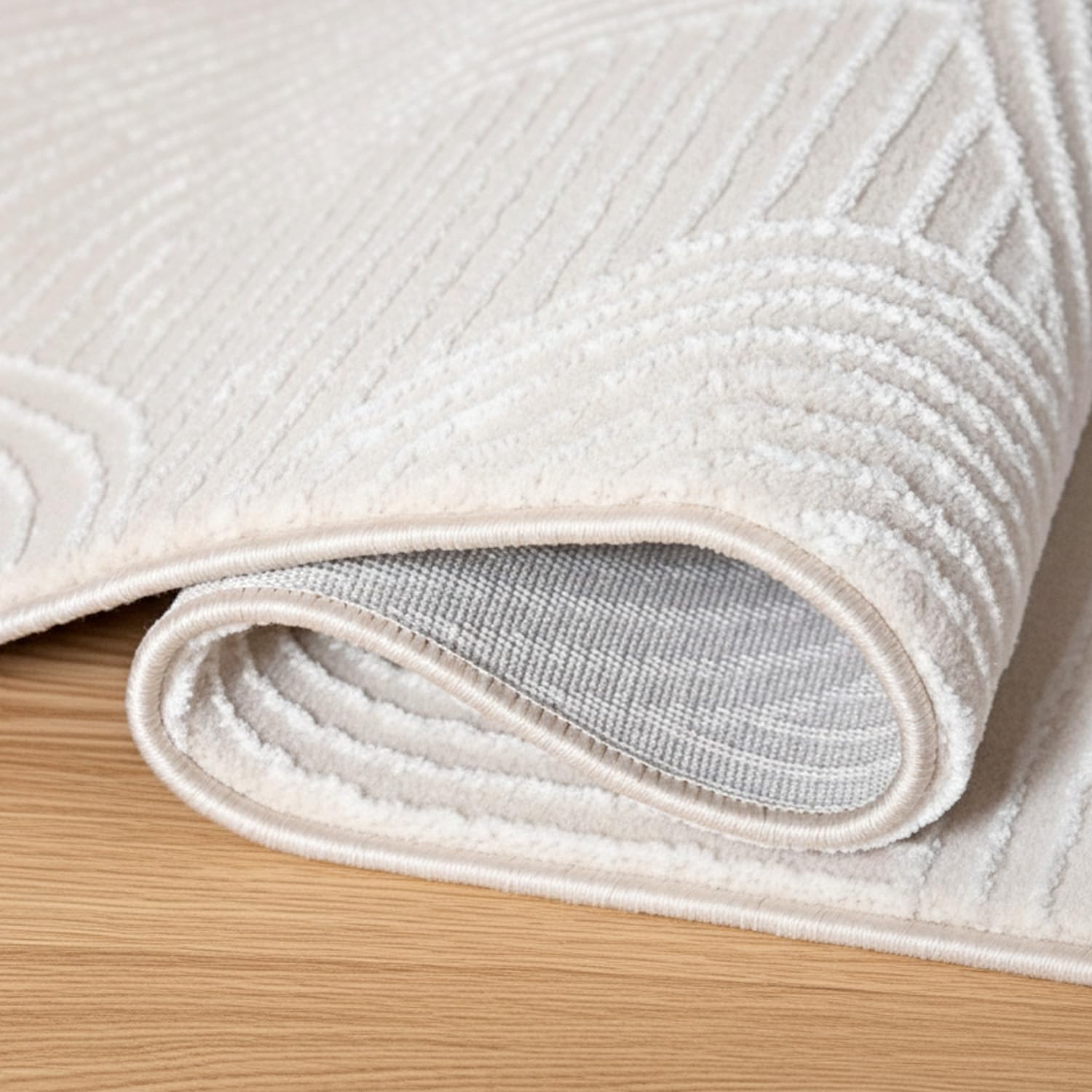 Tappeto moderno - Tappeto soggiorno, camera, corridoio, camera da letto - Stile nordico, moderno, contemporaneo, mediterraneo - Tappeto lungo - 120x170cm - Crema