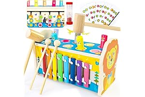 Fajiabao Montessori Toys for 1 2 3 Year Olds: Wooden Pounding Pounding with Xylophone