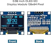 Vista 2 de 5 Piezas 0.96 Pulgadas OLED I2C IIC Módulo de Pantalla 12864 128x64 Píxeles SSD1306 Mini Pantalla OLED Autoluminiscente Compatible con Arduino Azul