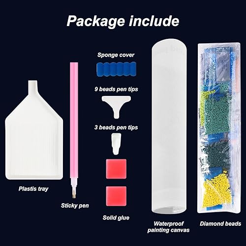 Miniatura 5 de Stalente Kits de pintura de diamantes para adultos, kits de arte de diamantes 5D para principiantes, pintura de diamante redonda para decoración de