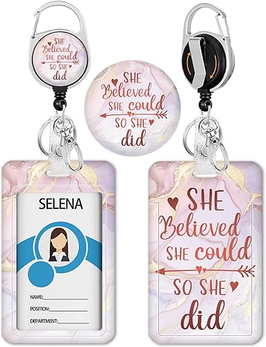 Miniatura 19 de Funny Chicken Badge Holder with Retractable Reel ID Card Badge Case with Carabiner Clip Heavy Duty Vertical Card Name Tag Badge Protector Cover for