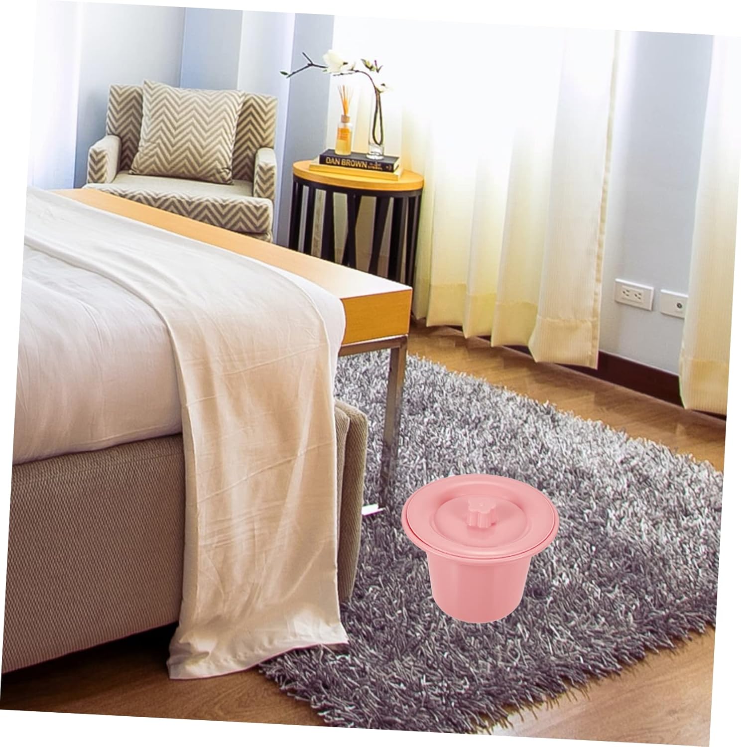 Bedpan for Women Boy Girl Spittoon Covered Urinal Pot Hospital Home Use Non-Slip Bottom
