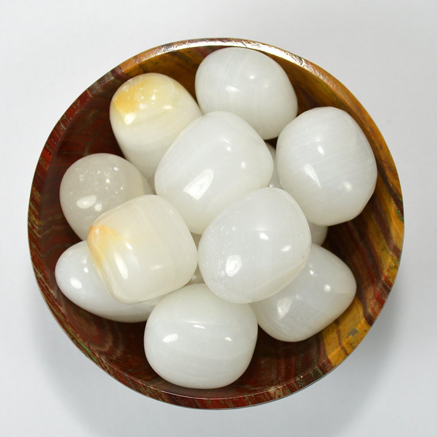 HQRP 10PCS Natural White Onyx Pebbles Polished Cabochon Gemstone Crystal Mineral Specimen Cabs from Peru