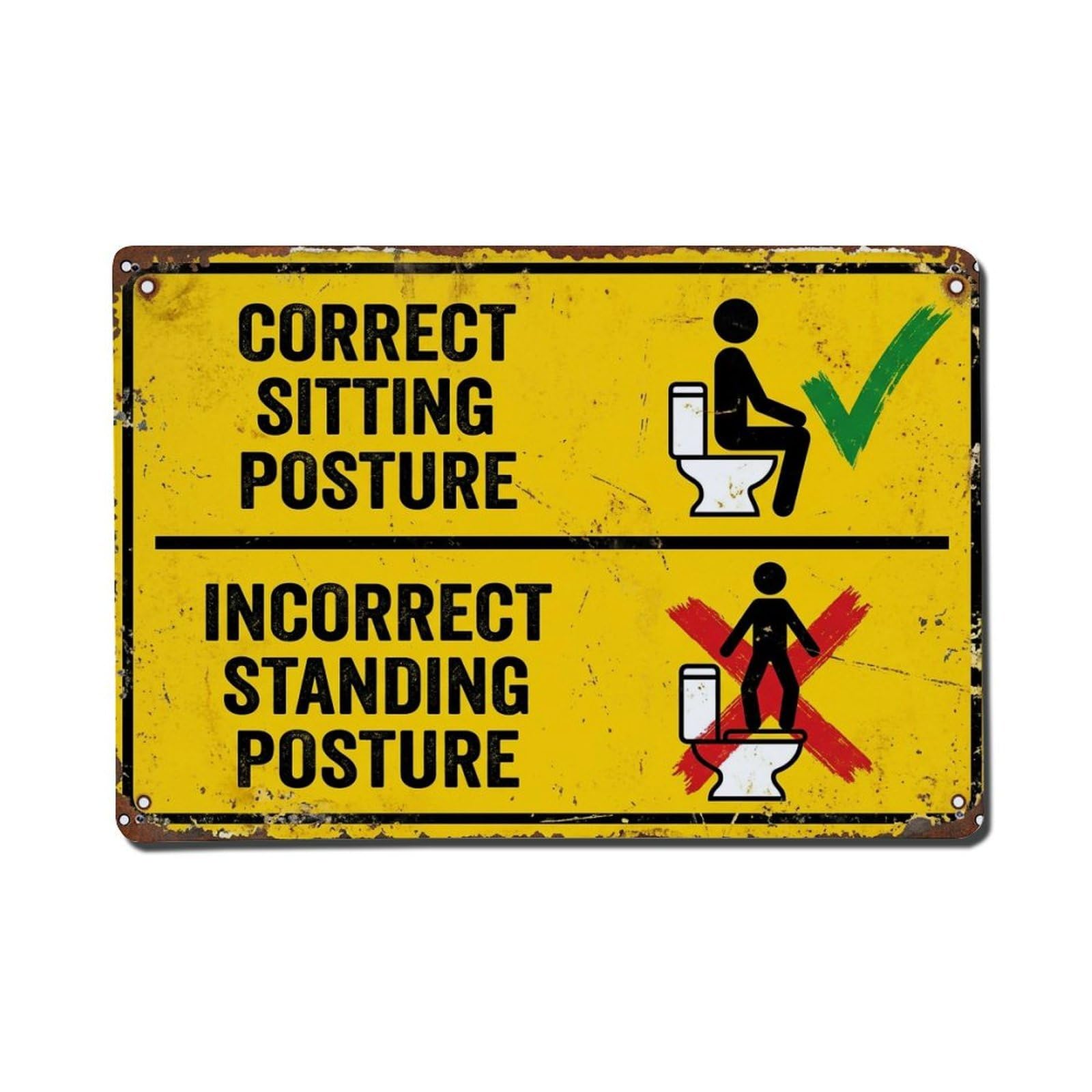 Toilet Etiquette Bathroom Rules Vintage Metal Tin Sign Plaque Wall Decor for Cafe, Club, Garden Metal Poster 8x12Inch