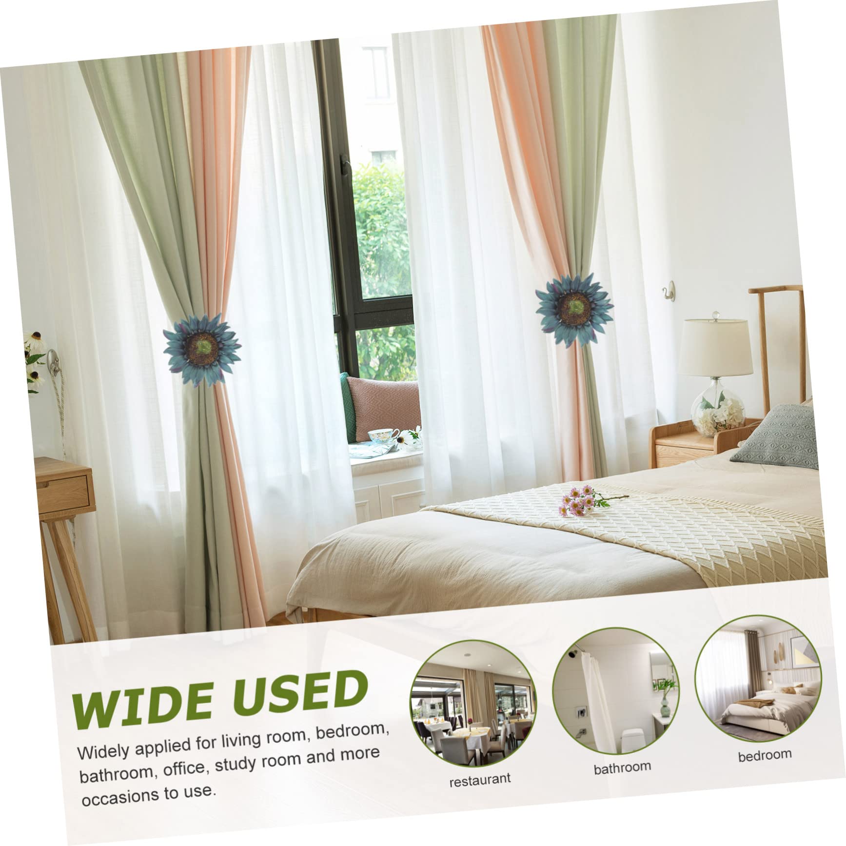 TOPBATHY 10stücke Sunflower Vorhang Halter Clips Einfache Befestigung Ohne Bohren Dekorative Gardinen Raffhalter Für Wohnzimmer Schlafzimmer Büro Und Mehr