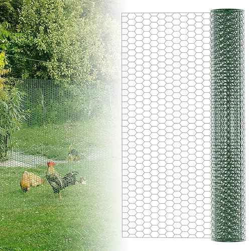 Aufun Maschendrahtzaun Sechseckgeflecht 52m x 1m, abschneidbar gitterrost Sechseckgeflecht Drahtzaun Hasendraht Kaninchendraht Hühnerdraht, Maschenweite Grün für Garten, Balkon und Kleintiere Aufun Maschendrahtzaun Sechseckgeflecht 52m x 1m, abschneidbar gitterrost Sechseckgeflecht Drahtzaun Hasendraht Kaninchendraht Hühnerdraht, Maschenweite Grün für Garten, Balkon und Kleintiere