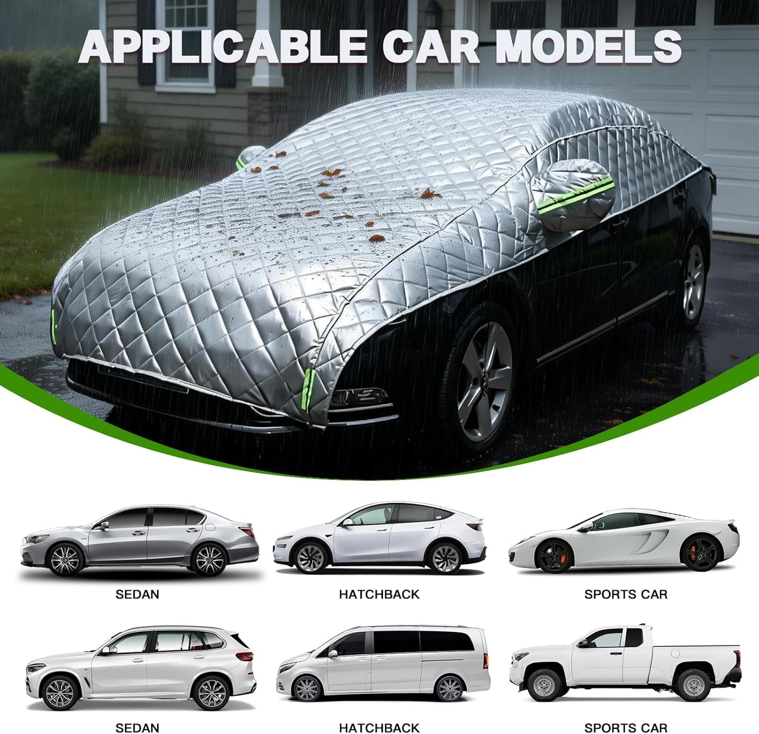 Hagelschutzplane Auto für FIAT 500/500C/500E/Abarth 2007-2024,Halbgarage Autogarage Abdeckung Hagelschutz Abdeckplane Auto Wasserdicht Autoabdeckung Outdoor Autoplane Winter-r68