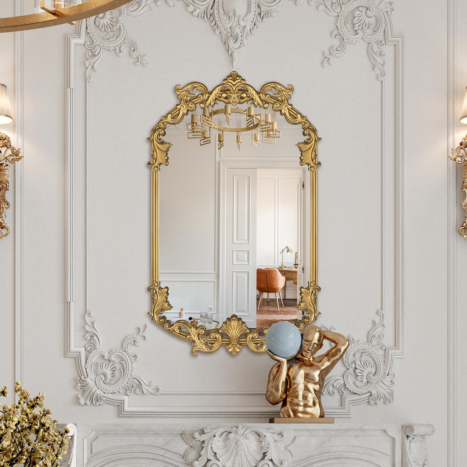 Amazon.com: Varsoul Gold Antique Mirror 19x 32, Vintage Mirror for