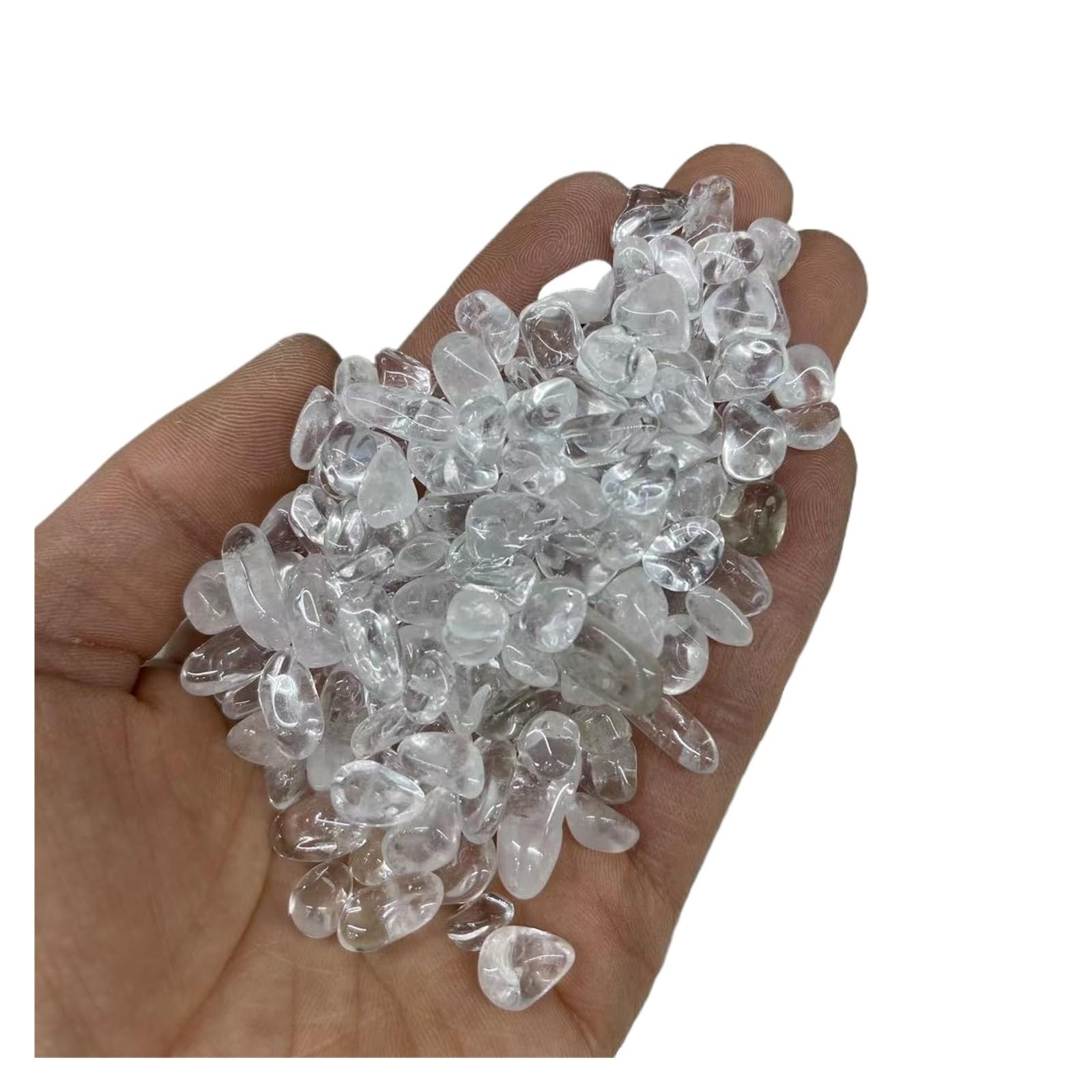 Confezione da 50-500 g di Cristalli Bianchi Colorati, Scaglie di Quarzo, Pietra Reiki, Decorazione for la casa, Acquario, Fai da Te, Fengshui per acquari, laghetti(500g)